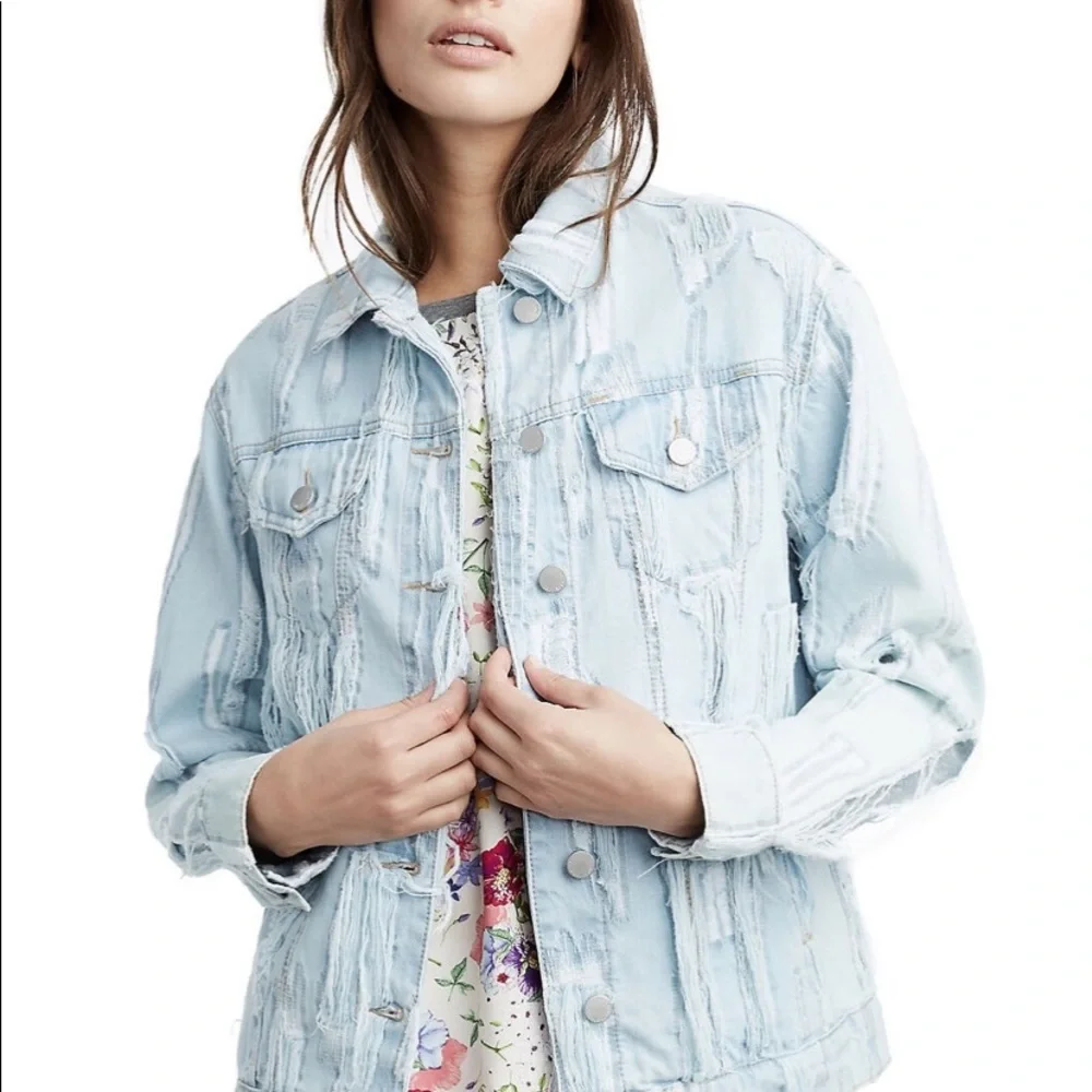 True Religion | Distress Denim Jacket - Picture 1 of 8